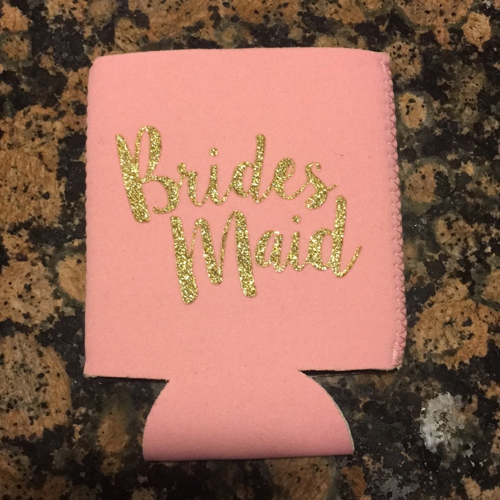 Pink/Glitter Bridesmaid Beer Bottle Holder